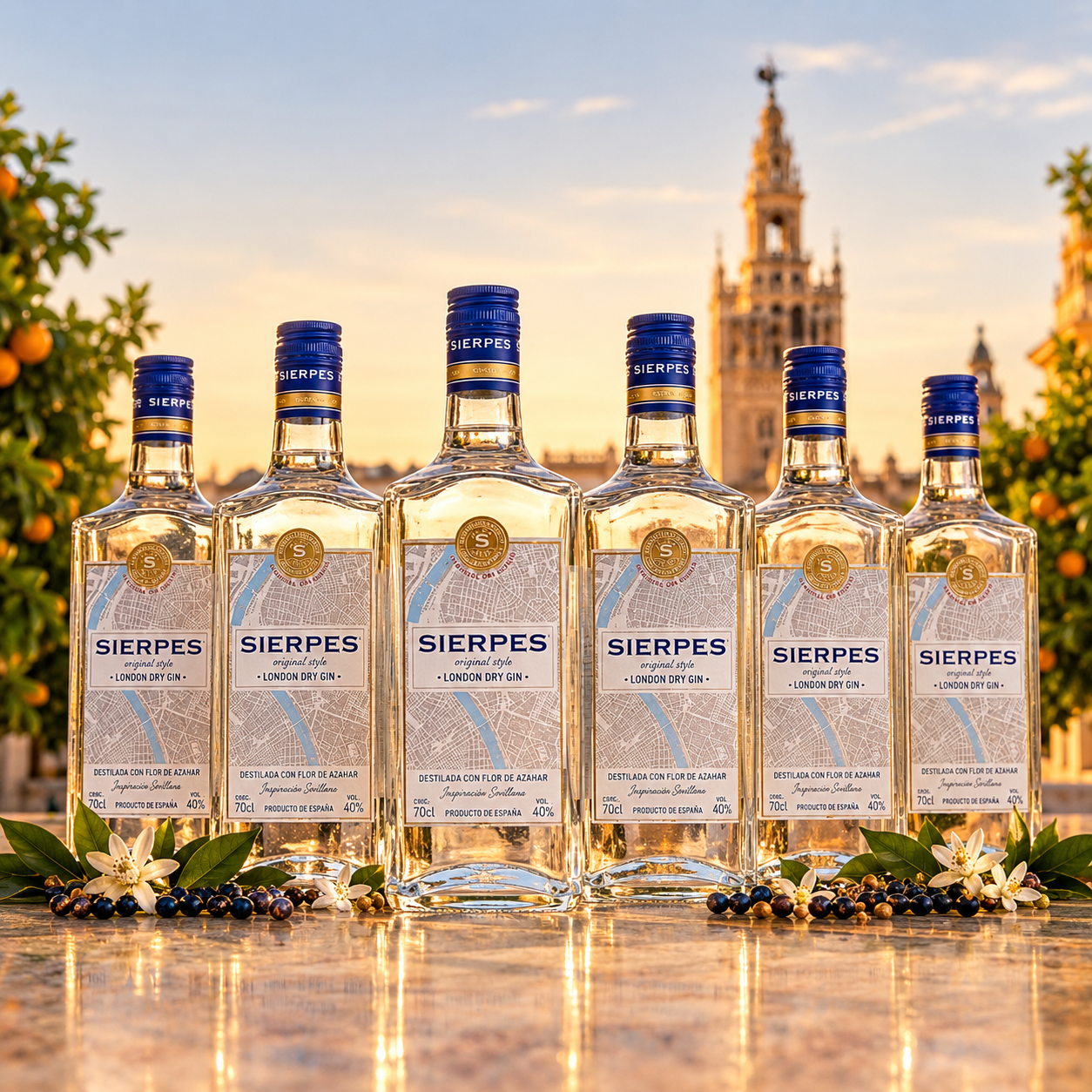 6 botellas SierpesGin Longon Dry Gin 6 botellas SierpesGin Longon Dry Gin